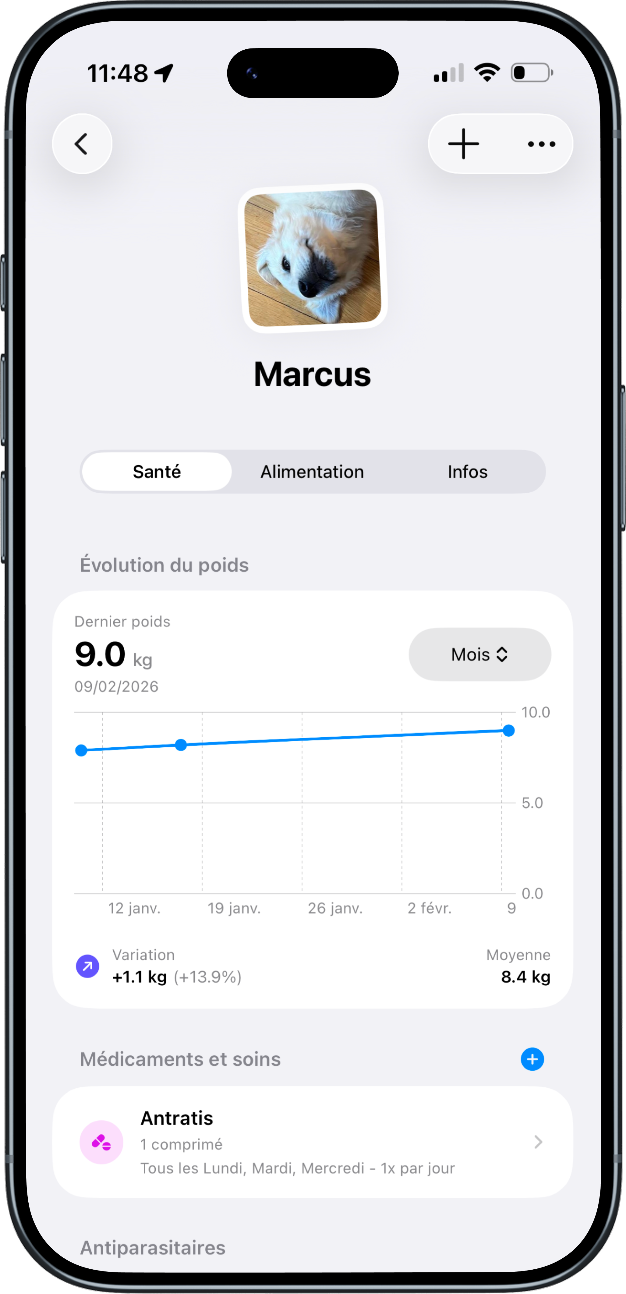 Vet Companion - Suivi santé de Marcus